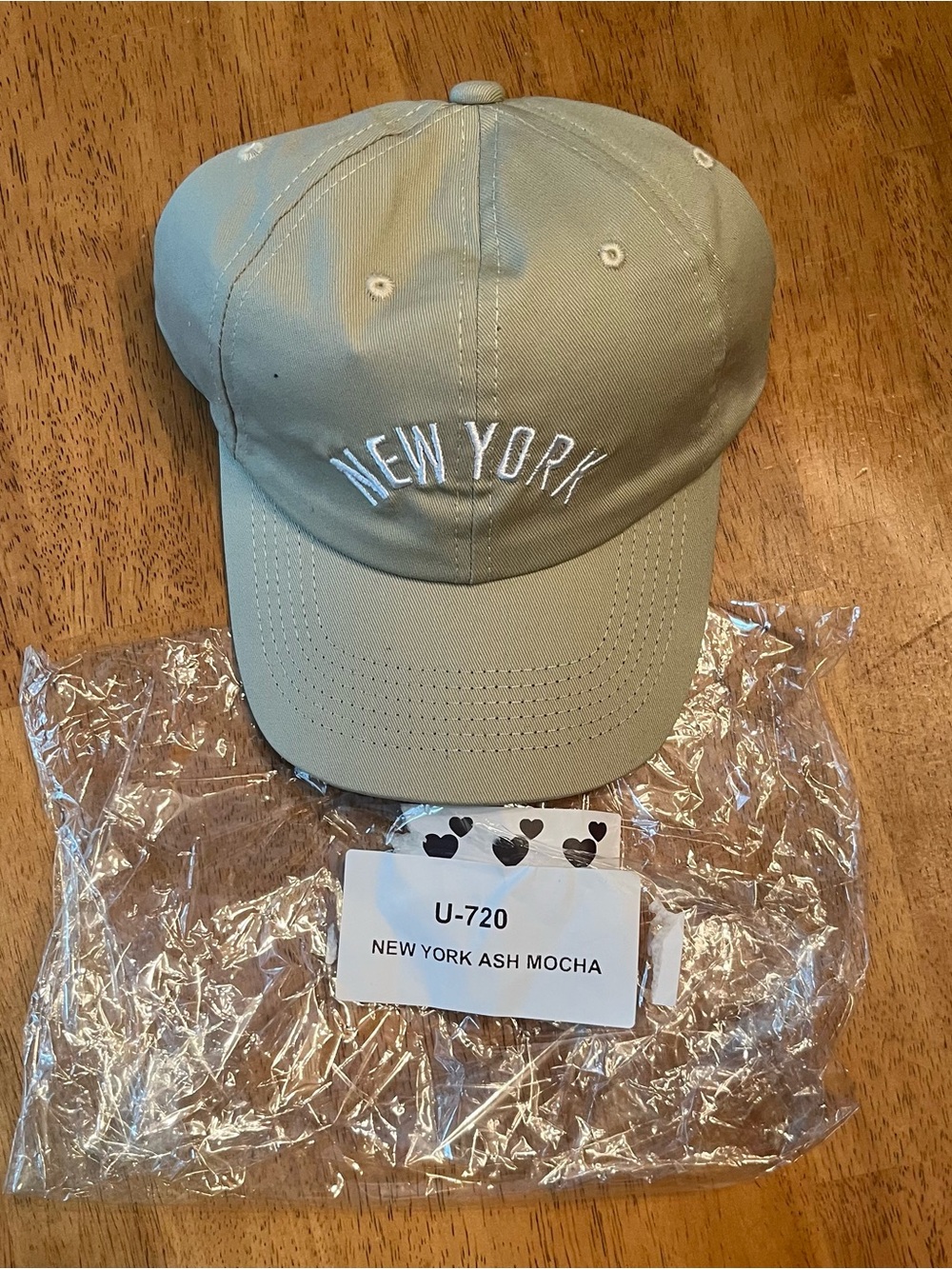 New York Embroidered Baseball Cap in Ash Mocha